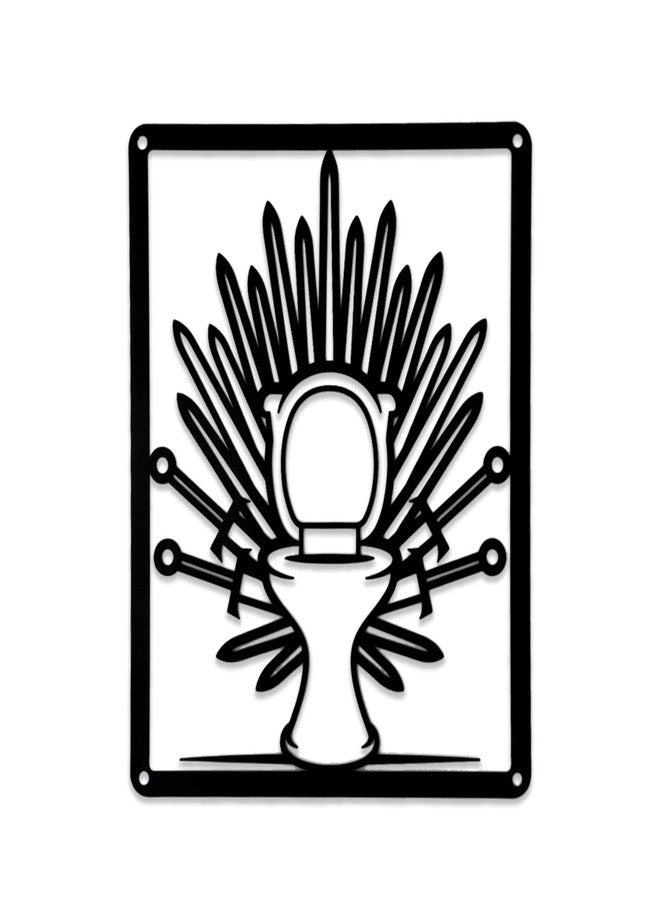 Woparty "Toilet of Blades" Metal Wall Decor Medieval Bathroom Sign for Sword Lovers Wall Decor - 9.45 x 7.7 Inch - Image 1